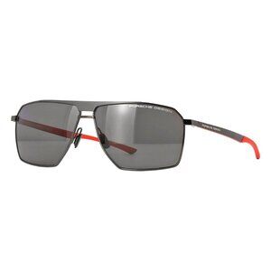 New PORSCHE DESIGN Grey Polarised Aviator P8977 C Sunglasses Women